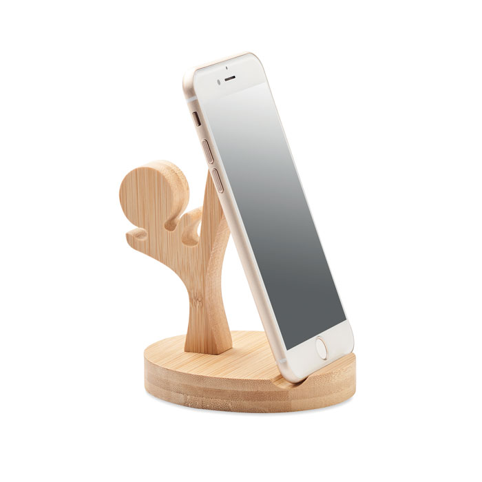 Funny bamboo phone stand
